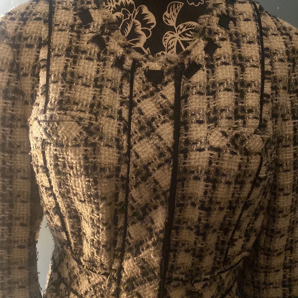 Tweed Front Button Blazer Jacket - Picture 7 of 11